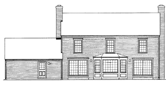 Exterior - Rear Elevation for Colonial House Plan #72-664 - 4 bed, 2 bath