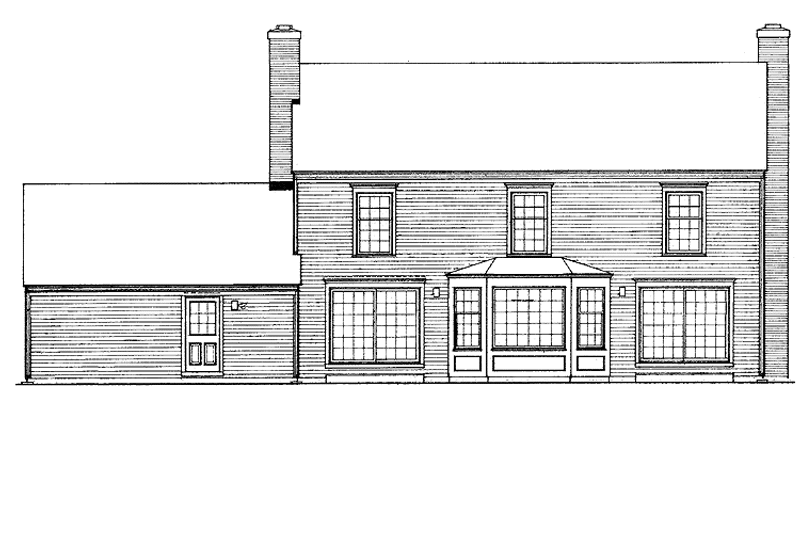 Home Plan - Exterior - Rear Elevation for Colonial House Plan #72-664 - 4 bed, 2 bath