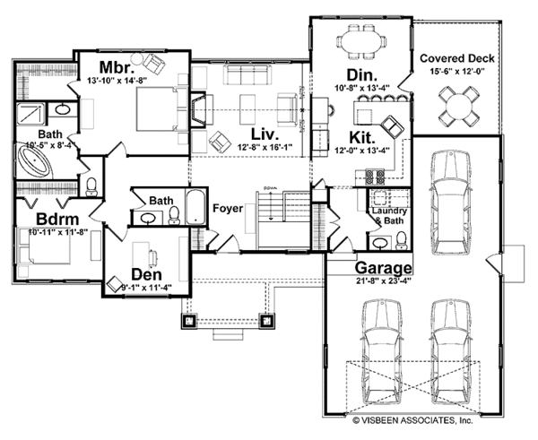 Craftsman Floor Plan - Main Floor Plan #928-159