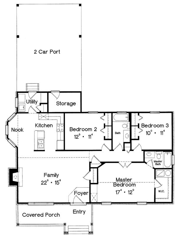 Architectural House Design - Country Floor Plan - Main Floor Plan #417-640