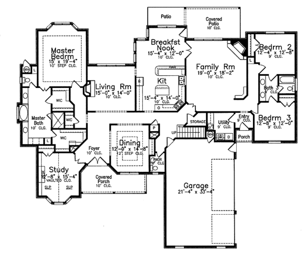 Dream House Plan - Traditional Floor Plan - Main Floor Plan #52-250