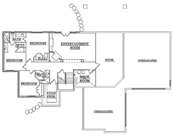 Dream House Plan - Traditional Floor Plan - Lower Floor Plan #945-106