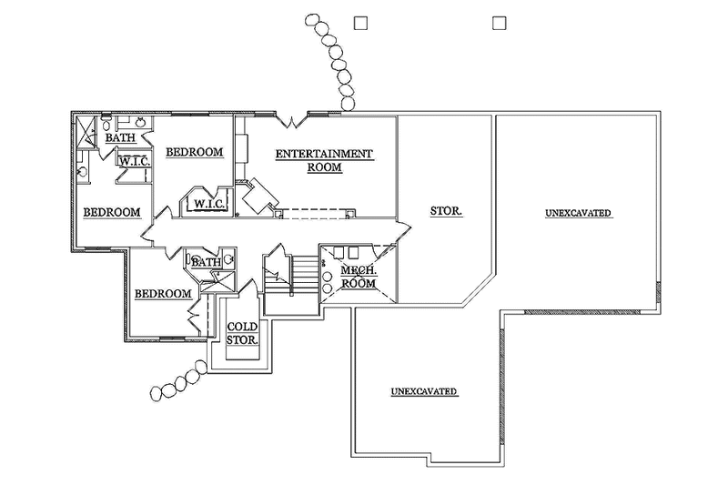 House Blueprint - Floor Plan - Lower Floor for Traditional House Plan #945-106 - 1 bed, 1.5 bath