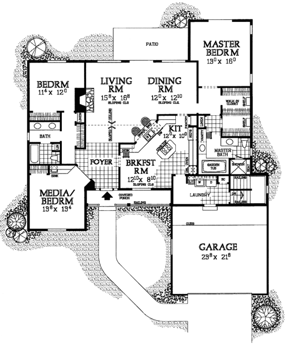 House Plan Design - Country Floor Plan - Main Floor Plan #72-1011