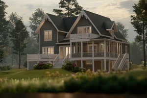 Exterior - Rear Elevation 1 for Farmhouse House Plan #1079-5 - 4 bed, 2.5 bath