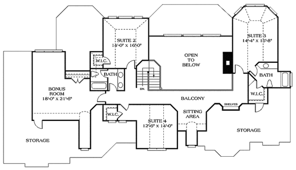 Architectural House Design - Country Floor Plan - Upper Floor Plan #453-182