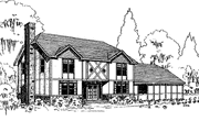 Tudor Style House Plan - 5 Beds 3 Baths 2877 Sq/Ft Plan #60-790 
