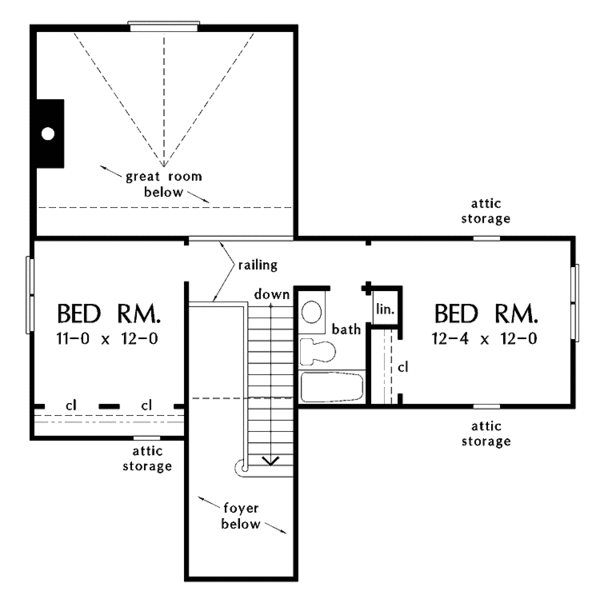 Architectural House Design - Classical Floor Plan - Upper Floor Plan #929-707