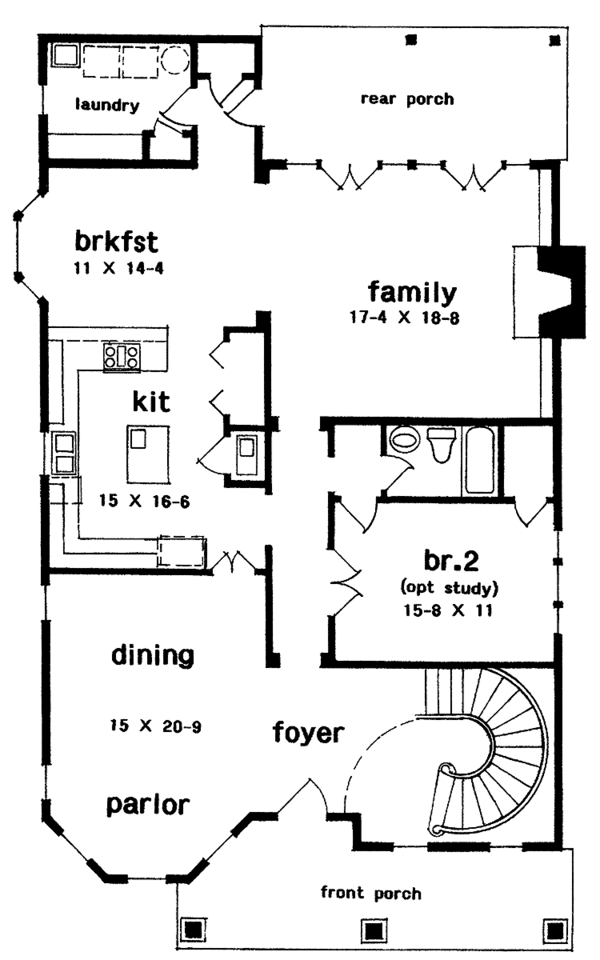 House Design - Victorian Floor Plan - Main Floor Plan #301-125