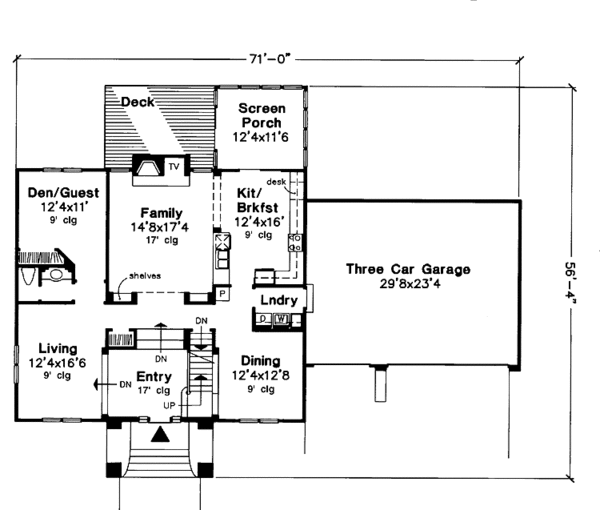 Home Plan - Classical Floor Plan - Main Floor Plan #320-607