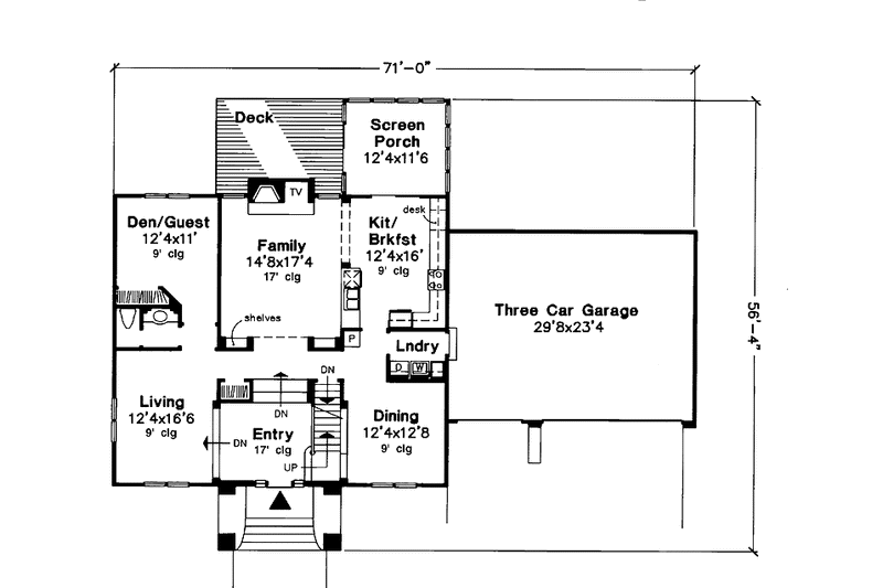 Home Plan - Floor Plan - Main Floor for Classical House Plan #320-607 - 4 bed, 2.5 bath