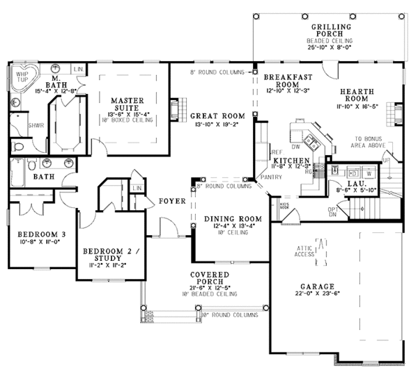 Home Plan - Country Floor Plan - Main Floor Plan #17-3207