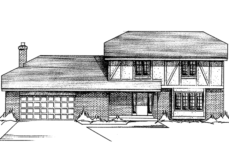 Dream House Plan - Exterior - Front Elevation 3 for Tudor House Plan #51-823 - 4 bed, 2.5 bath