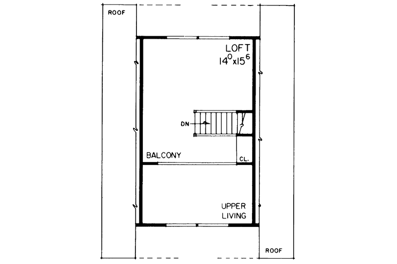 Home Plan - Floor Plan - Upper Floor House Plan #72-544 - 1 bed, 1 bath