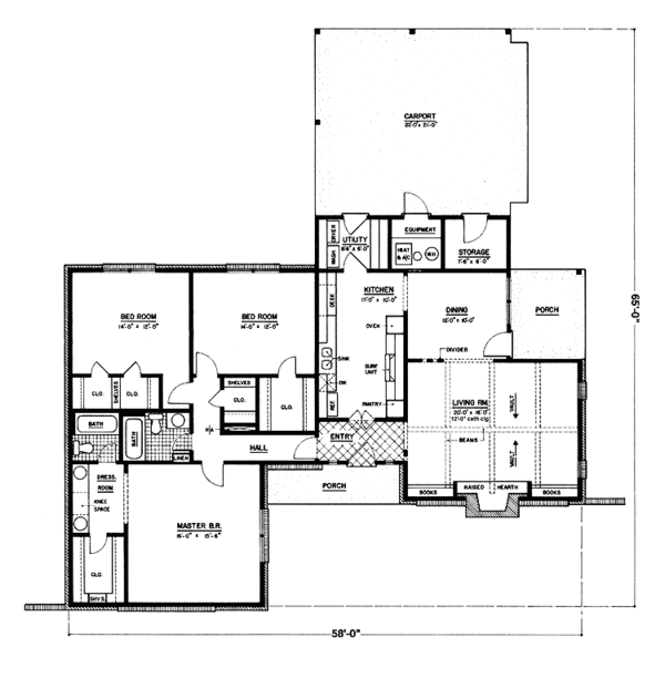 Dream House Plan - Ranch Floor Plan - Main Floor Plan #45-525