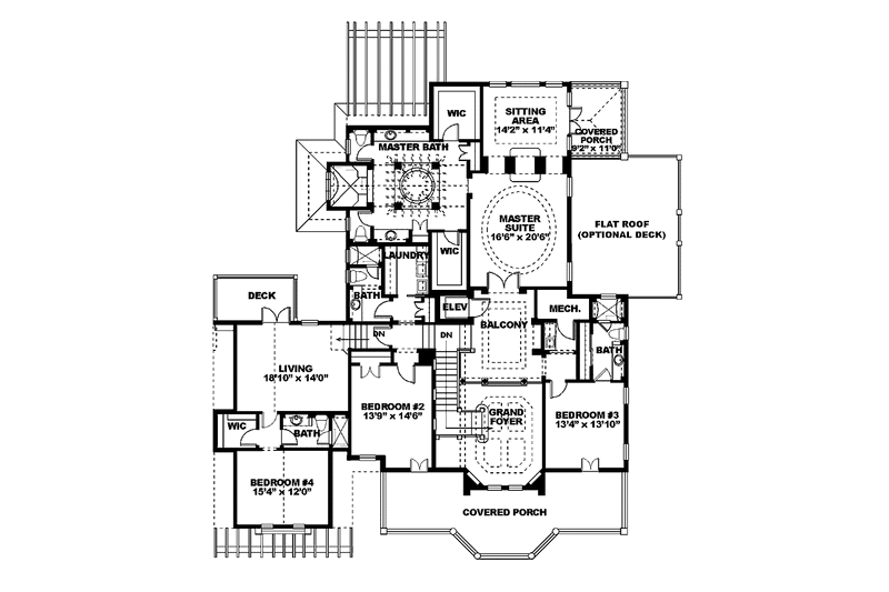 Home Plan - Floor Plan - Upper Floor for Mediterranean House Plan #1017-71 - 5 bed, 4 bath