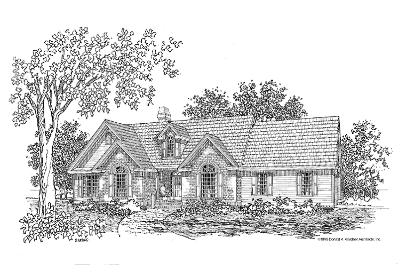 Architectural House Design - Ranch Exterior - Front Elevation Plan #929-240