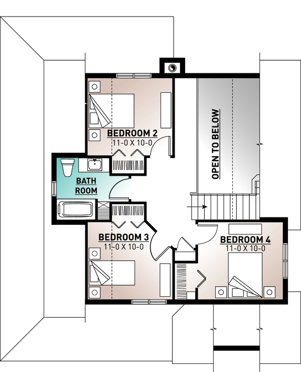 Home Plan - Farmhouse Floor Plan - Upper Floor Plan #23-2582