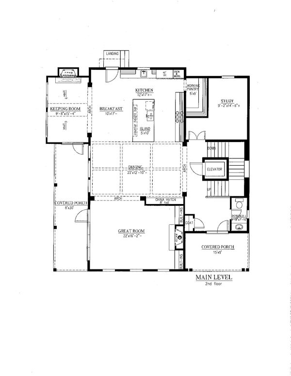 Architectural House Design - Southern Floor Plan - Main Floor Plan #437-57
