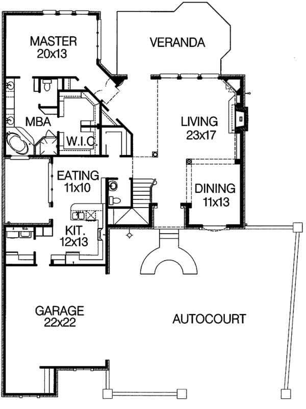 House Blueprint - Country Floor Plan - Main Floor Plan #15-334