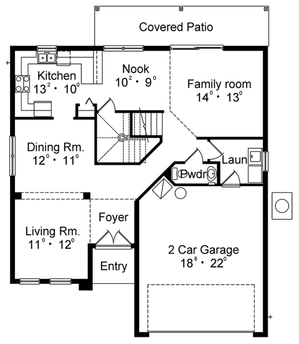 House Design - Mediterranean Floor Plan - Main Floor Plan #417-834
