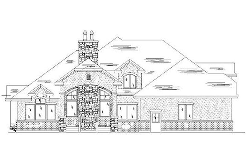 Dream House Plan - Exterior - Rear Elevation for European House Plan #5-372 - 5 bed, 3.5 bath