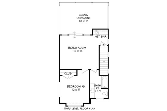 Floor Plan - Upper Floor for Contemporary House Plan #932-196 - 3 bed, 3.5 bath