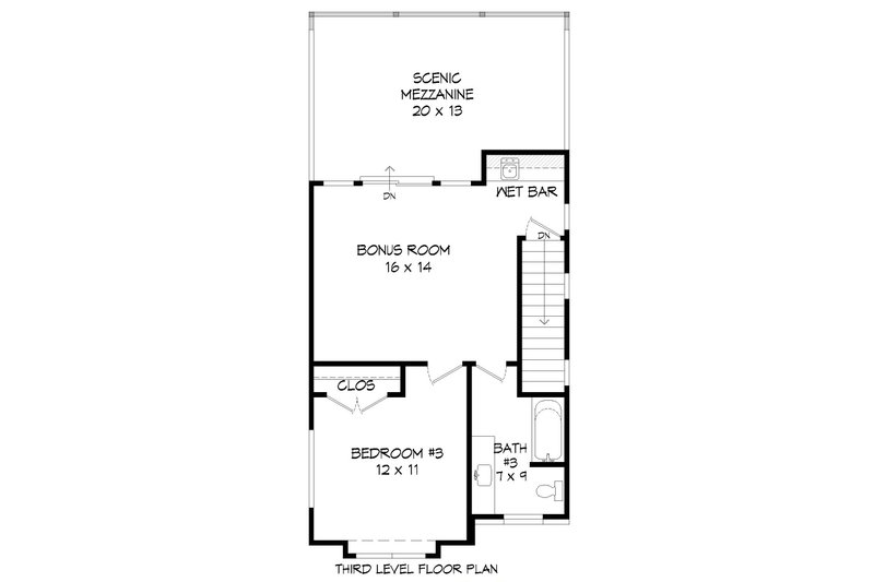 Home Plan - Floor Plan - Upper Floor for Contemporary House Plan #932-196 - 3 bed, 3.5 bath