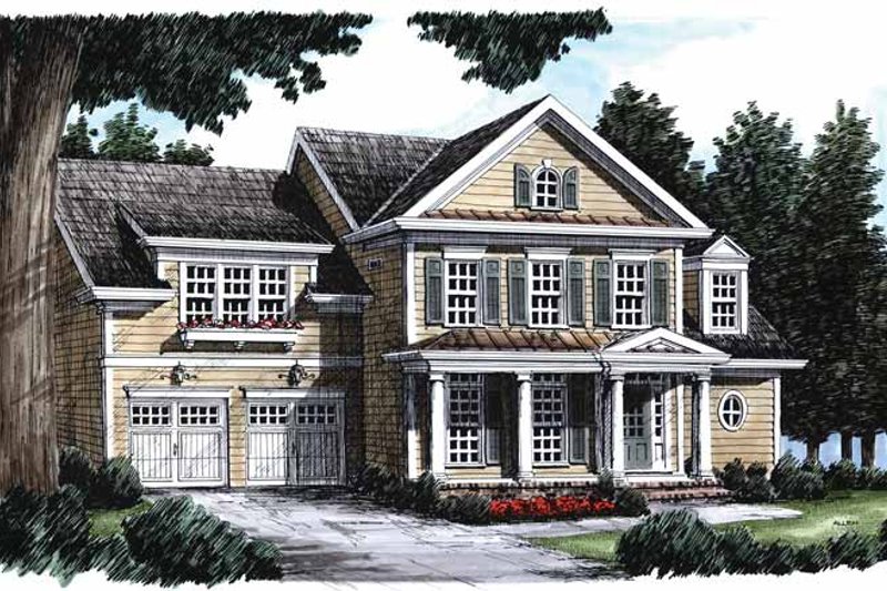House Blueprint - Exterior - Front Elevation 3 for Classical House Plan #927-616 - 4 bed, 2.5 bath