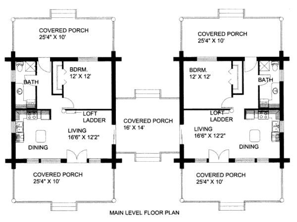 House Design - Floor Plan - Main Floor for Log House Plan #117-590 - 1 bed, 1 bath