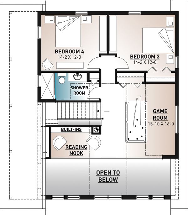 Cottage Floor Plan - Upper Floor Plan #23-2718