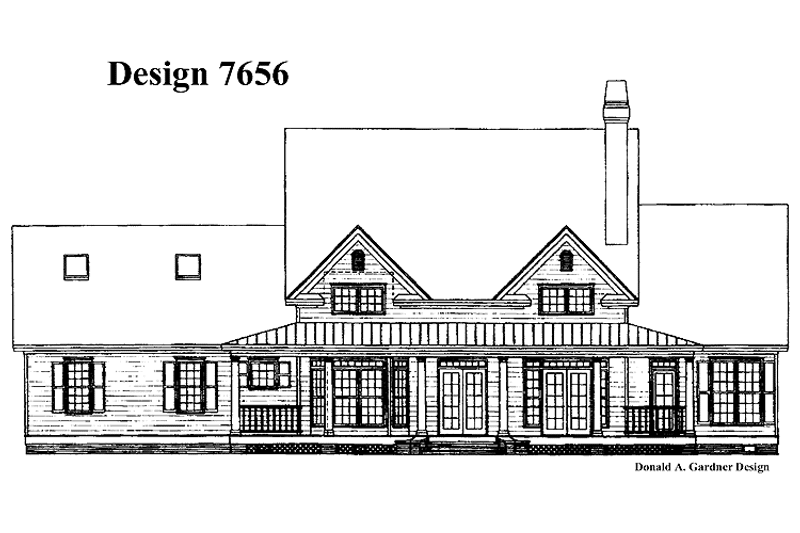 Home Plan - Exterior - Rear Elevation for Country House Plan #929-292 - 3 bed, 2.5 bath