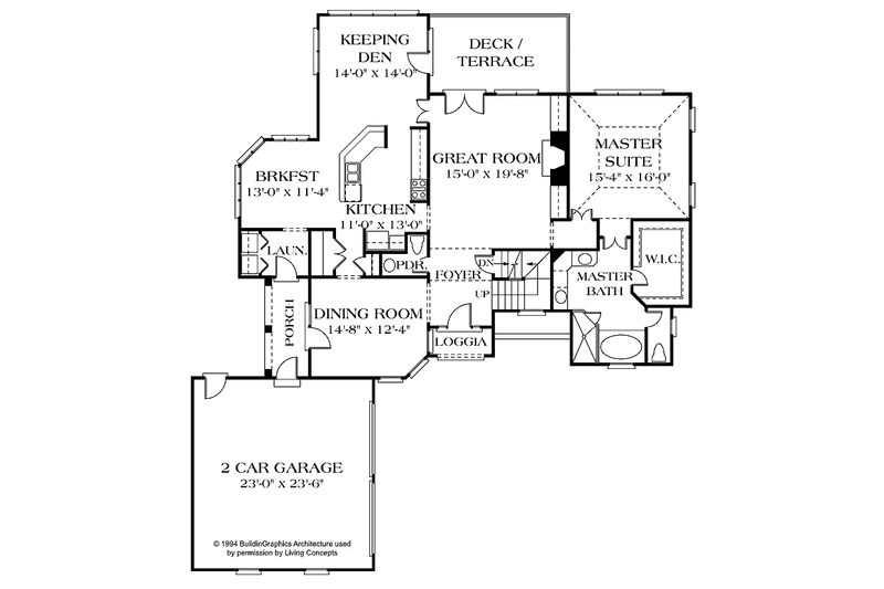 Home Plan - Floor Plan - Main Floor for European House Plan #453-115 - 4 bed, 2.5 bath