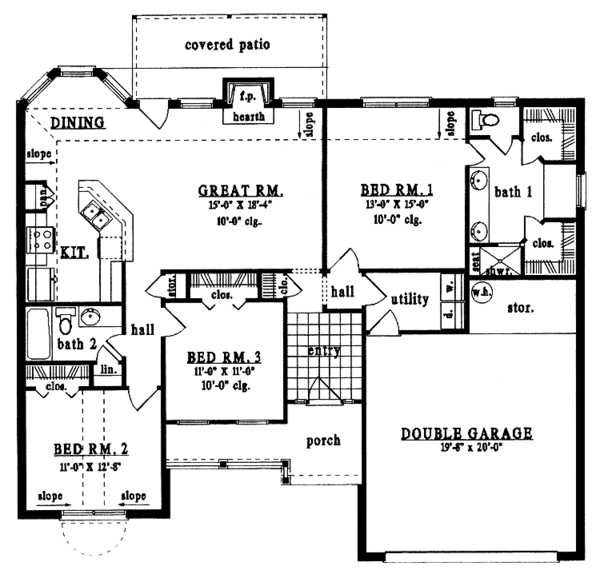 House Design - Country Floor Plan - Main Floor Plan #42-554