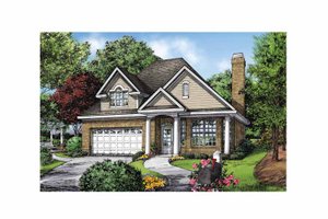 Exterior - Front Elevation 3 for Ranch House Plan #929-866 - 3 bed, 2.5 bath