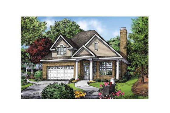 Exterior - Front Elevation 3 for Ranch House Plan #929-866 - 3 bed, 2.5 bath