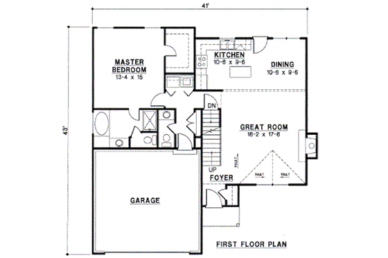 Floor Plan - Main Floor for Traditional House Plan #67-689 - 3 bed, 2 bath