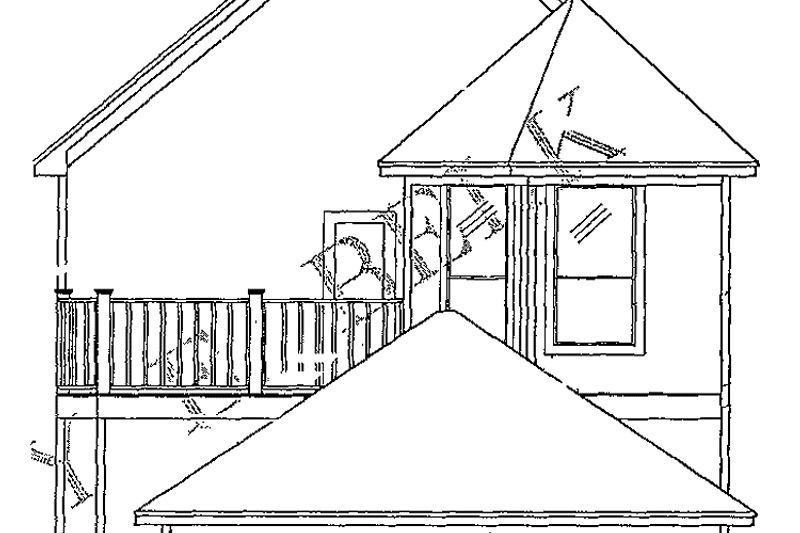 House Blueprint - Exterior - Rear Elevation for Classical House Plan #952-47 - 3 bed, 3 bath