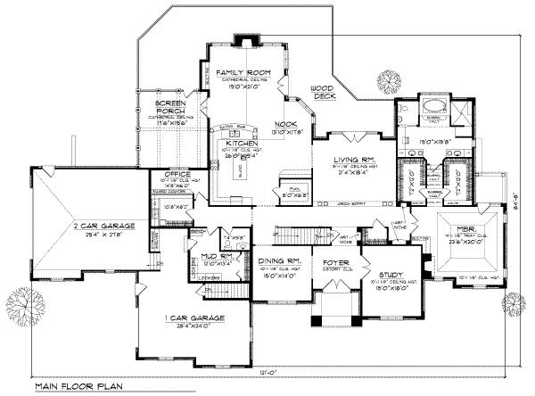 Home Plan - Traditional Floor Plan - Main Floor Plan #70-557