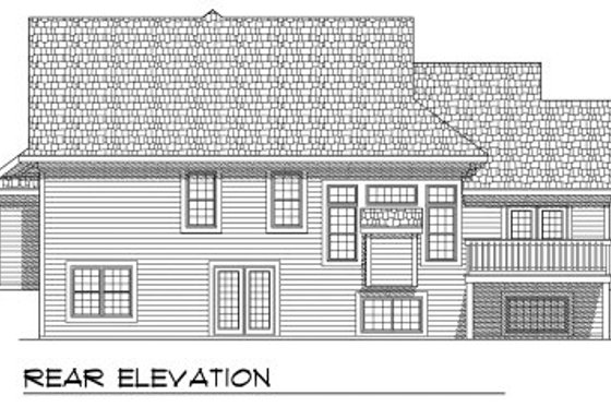 Exterior - Rear Elevation for European House Plan #70-794 - 5 bed, 3.5 bath