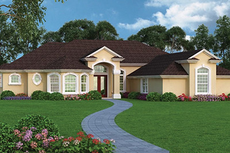 Dream House Plan - Exterior - Front Elevation 3 for Mediterranean House Plan #417-809 - 3 bed, 3.5 bath