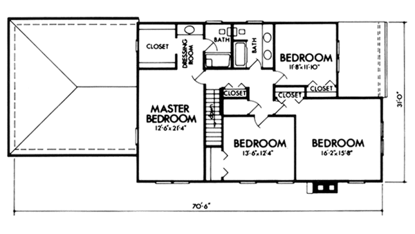 House Plan Design - Tudor Floor Plan - Upper Floor Plan #320-1294