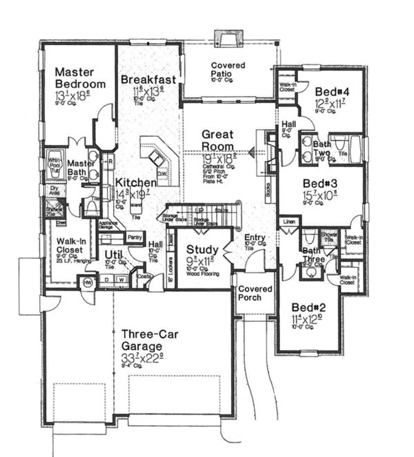 Home Plan - Country Floor Plan - Main Floor Plan #310-1270