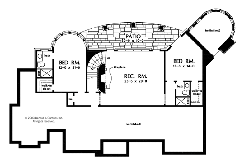 Architectural House Design - Floor Plan - Lower Floor for Craftsman House Plan #929-931 - 3 bed, 3.5 bath