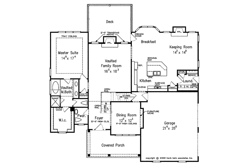 Dream House Plan - Floor Plan - Main Floor for Country House Plan #927-411 - 3 bed, 2.5 bath