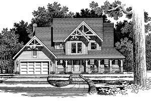 House Blueprint - Country Exterior - Front Elevation Plan #316-133