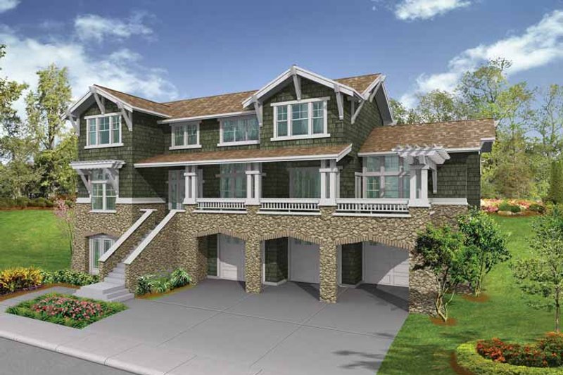 Architectural House Design - Craftsman Exterior - Front Elevation Plan #132-469