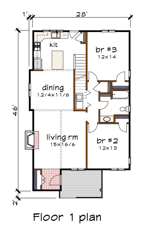 Modern Floor Plan - Main Floor Plan #79-302