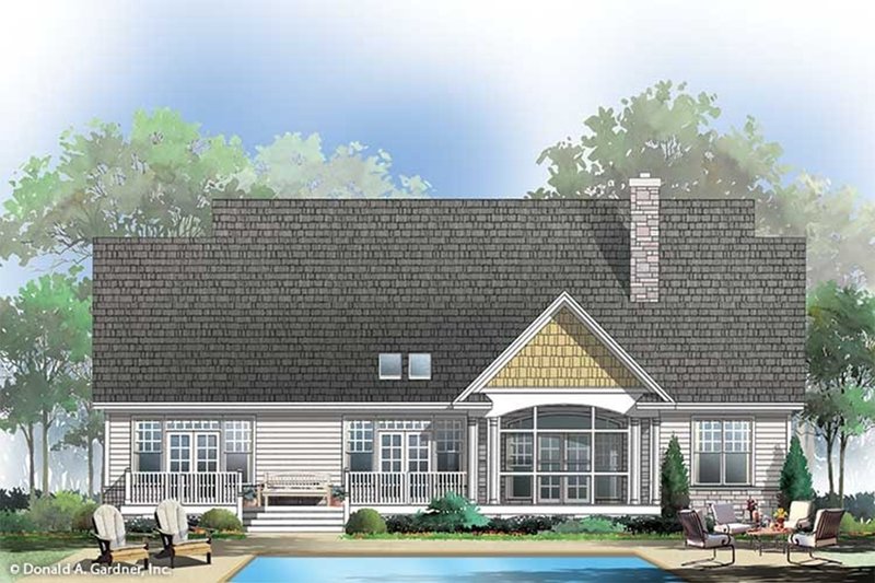 Home Plan - Exterior - Rear Elevation for Country House Plan #929-49 - 3 bed, 2.5 bath