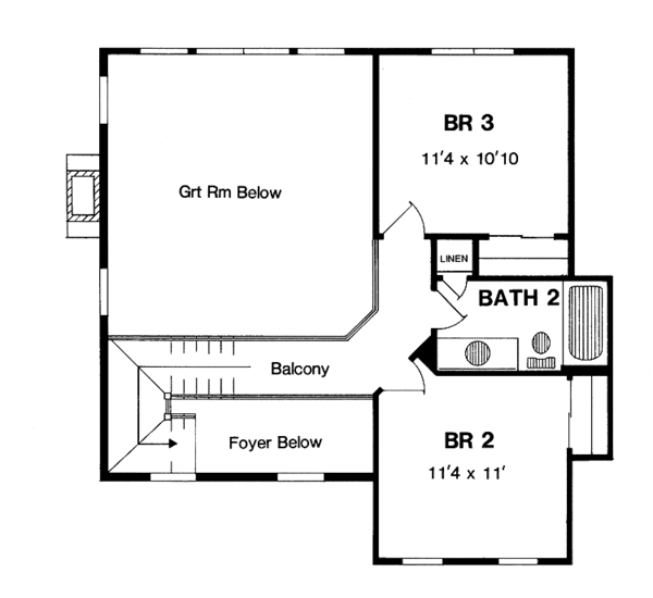 Home Plan - Country Floor Plan - Upper Floor Plan #316-208
